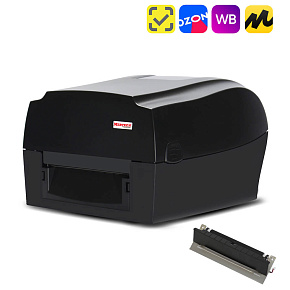 Комплект: термотрансферный принтер этикеток MERTECH TLP300 TERRA NOVA с отделителем (Ethernet, RS232, USB) black картинка от магазина Кассоптторг